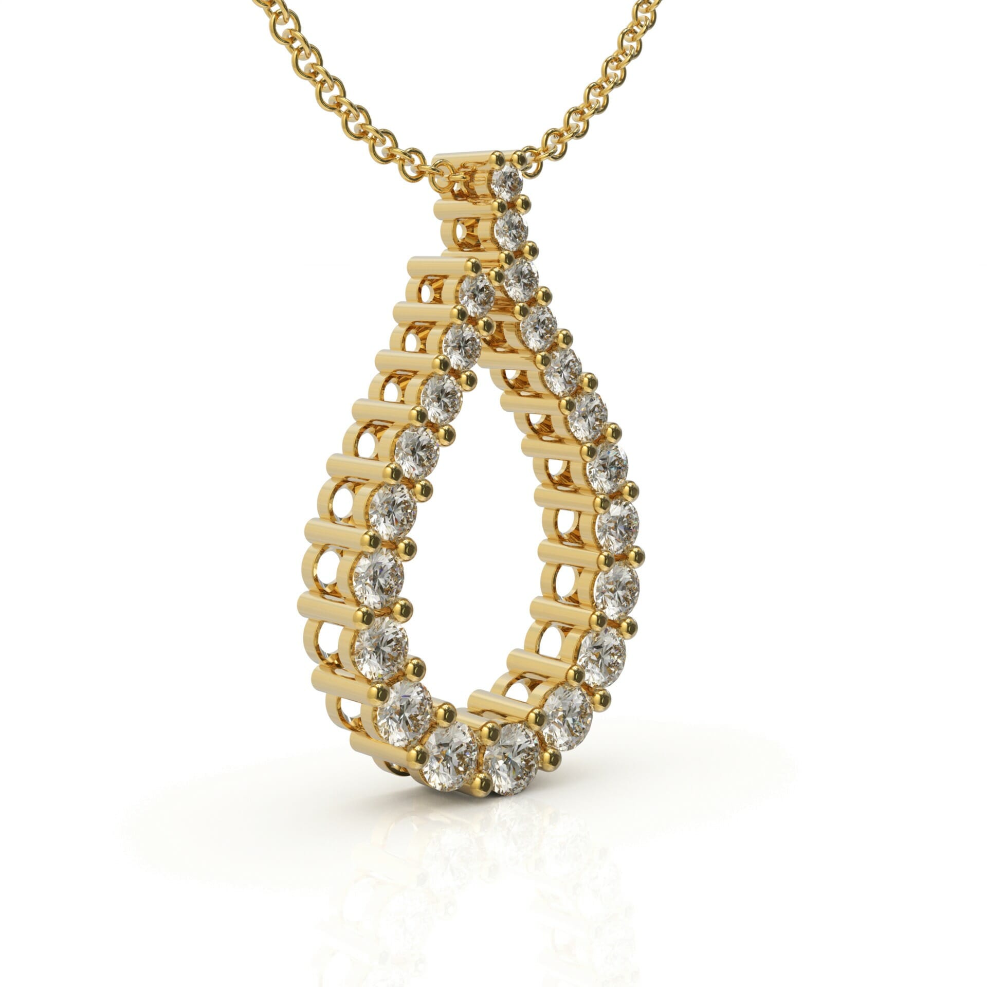 שרשרת טיפה משובצת יהלומים טבעיים דגם: Budapest