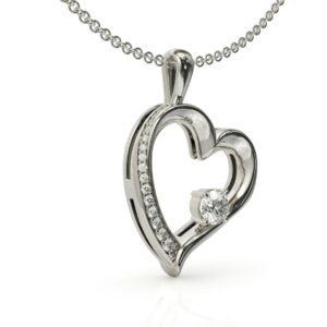 שרשרת לב עדינה משובצת יהלומים דגם: London