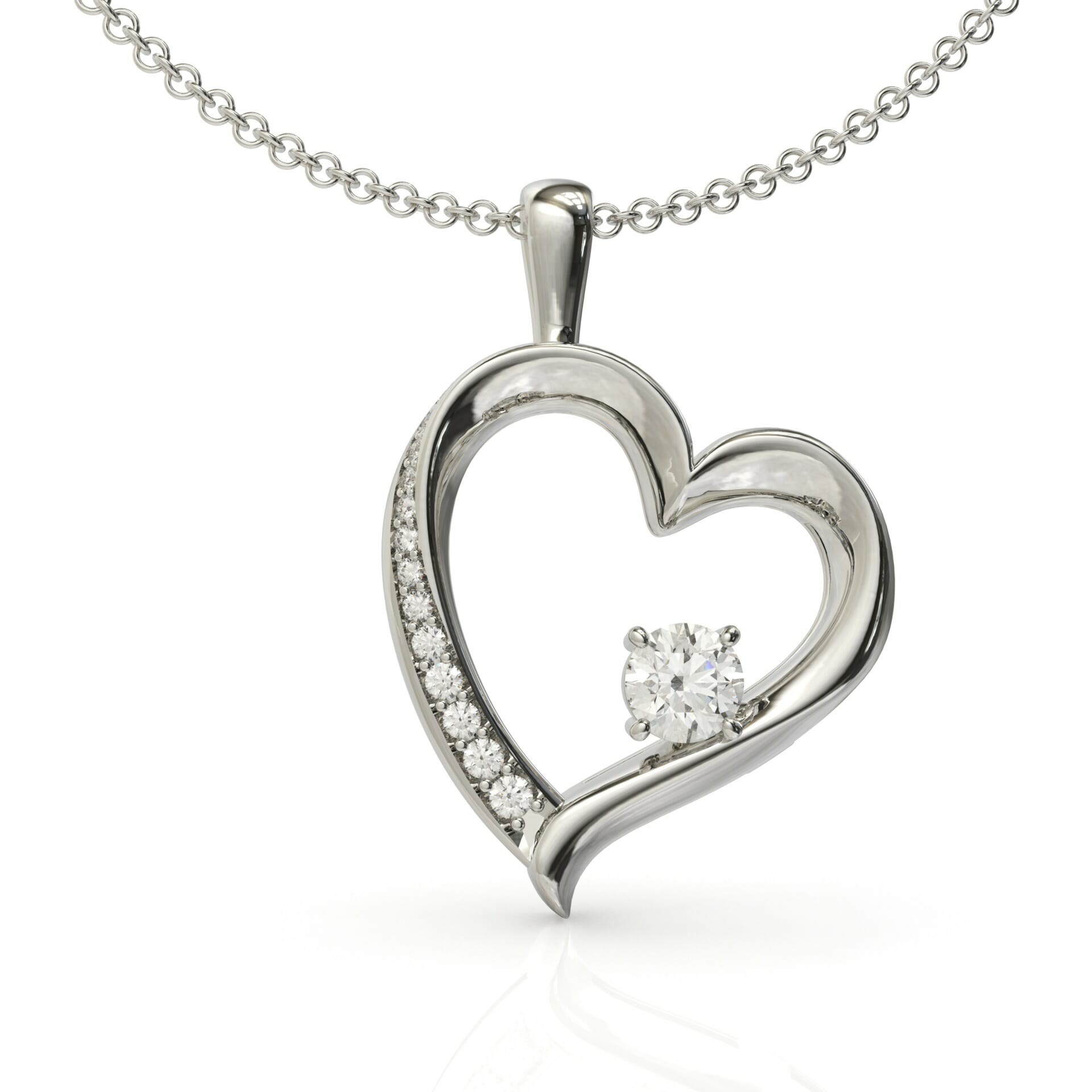 שרשרת לב עדינה משובצת יהלומים דגם: London