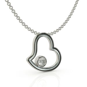 שרשרת לב משובצת יהלום עגול דגם: Amsterdam