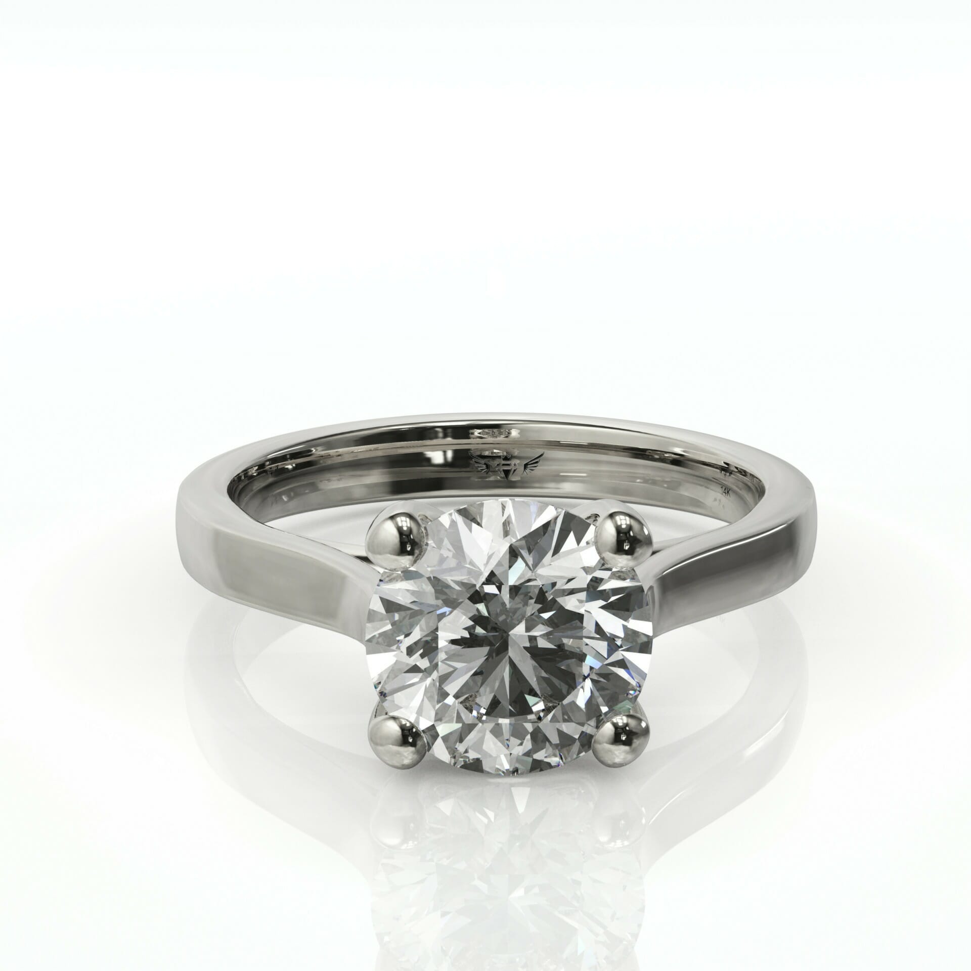 טבעת סוליטר זהב ויהלום עגול קלאסי דגם: אושר