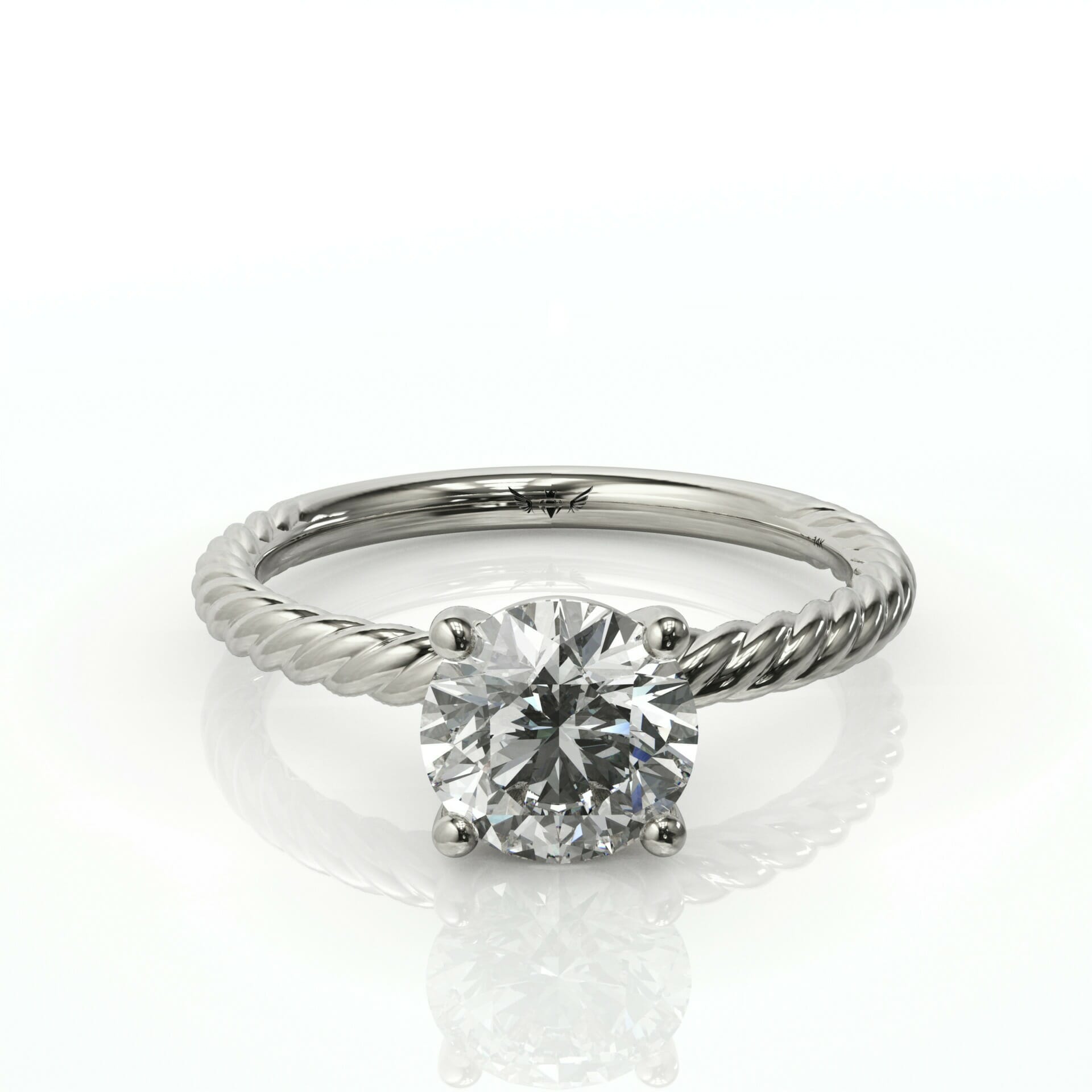 טבעת חבל סוליטר משובצת יהלום עגול דגם: נטע