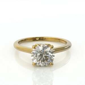 טבעת סוליטר ויהלום מרכזי עגול קלאסית לכל הצעה או אירוע דגם: שלווה