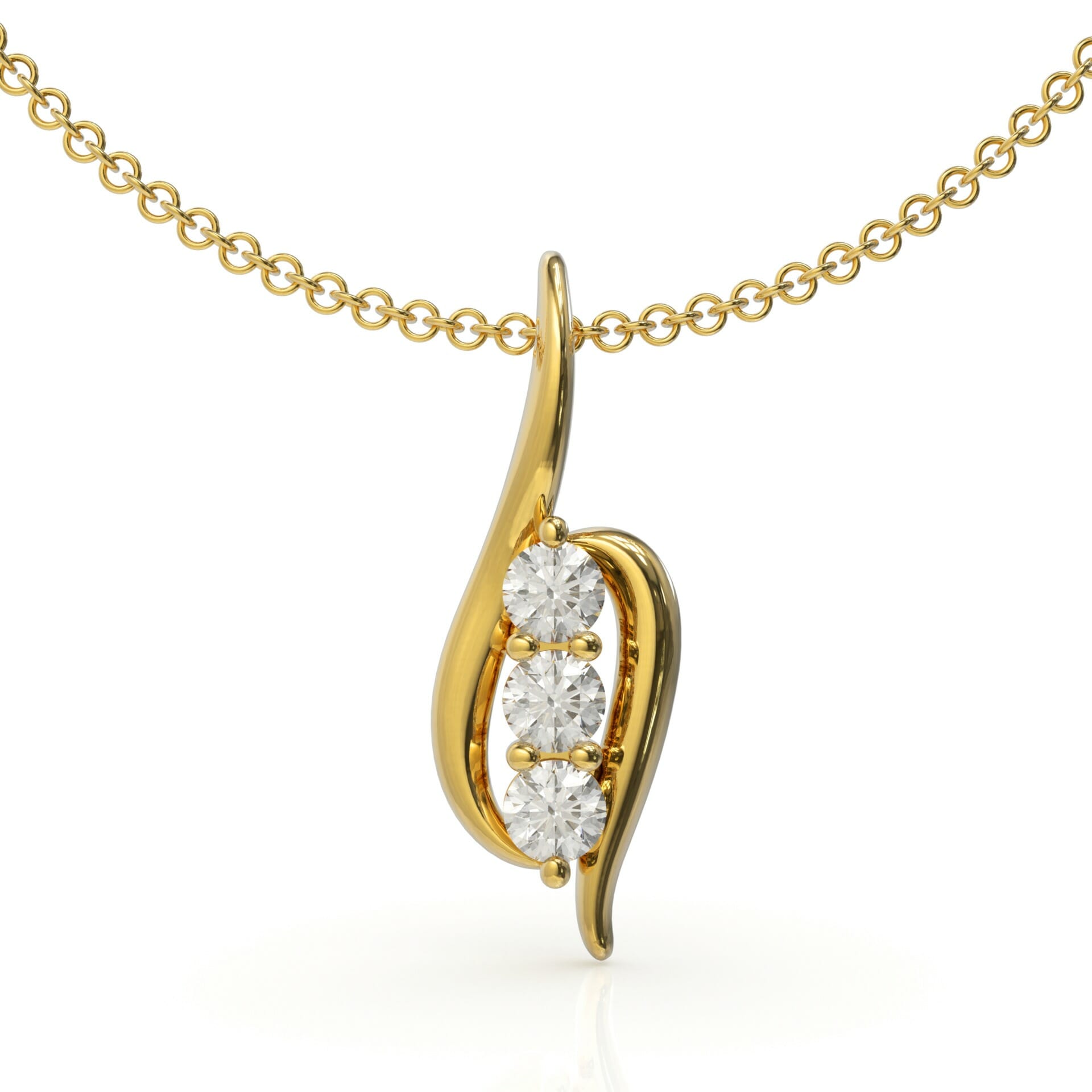 שרשרת שלוש יהלומים דגם: Santiago