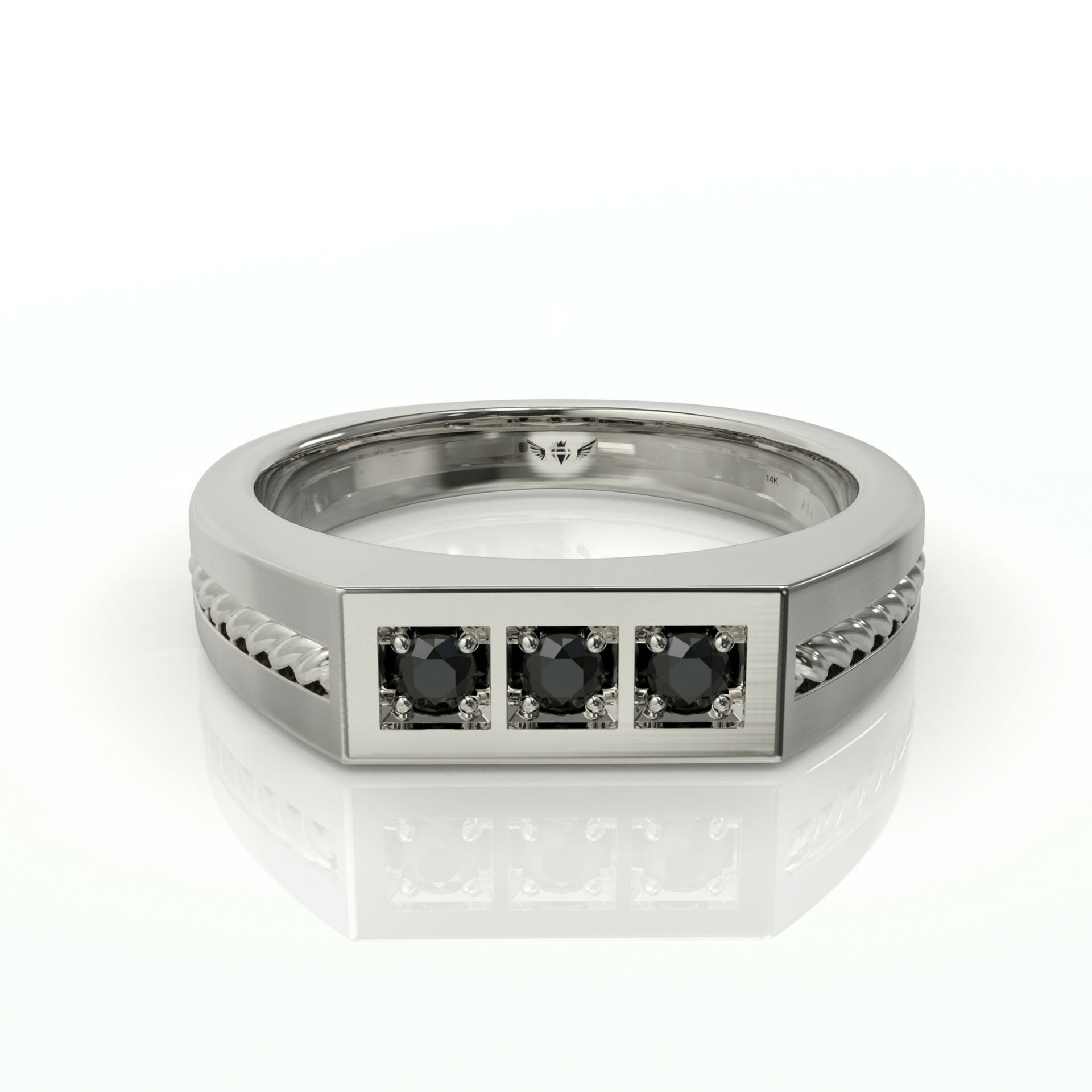 טבעת לגבר שלושה יהלומים דגם: Ofir