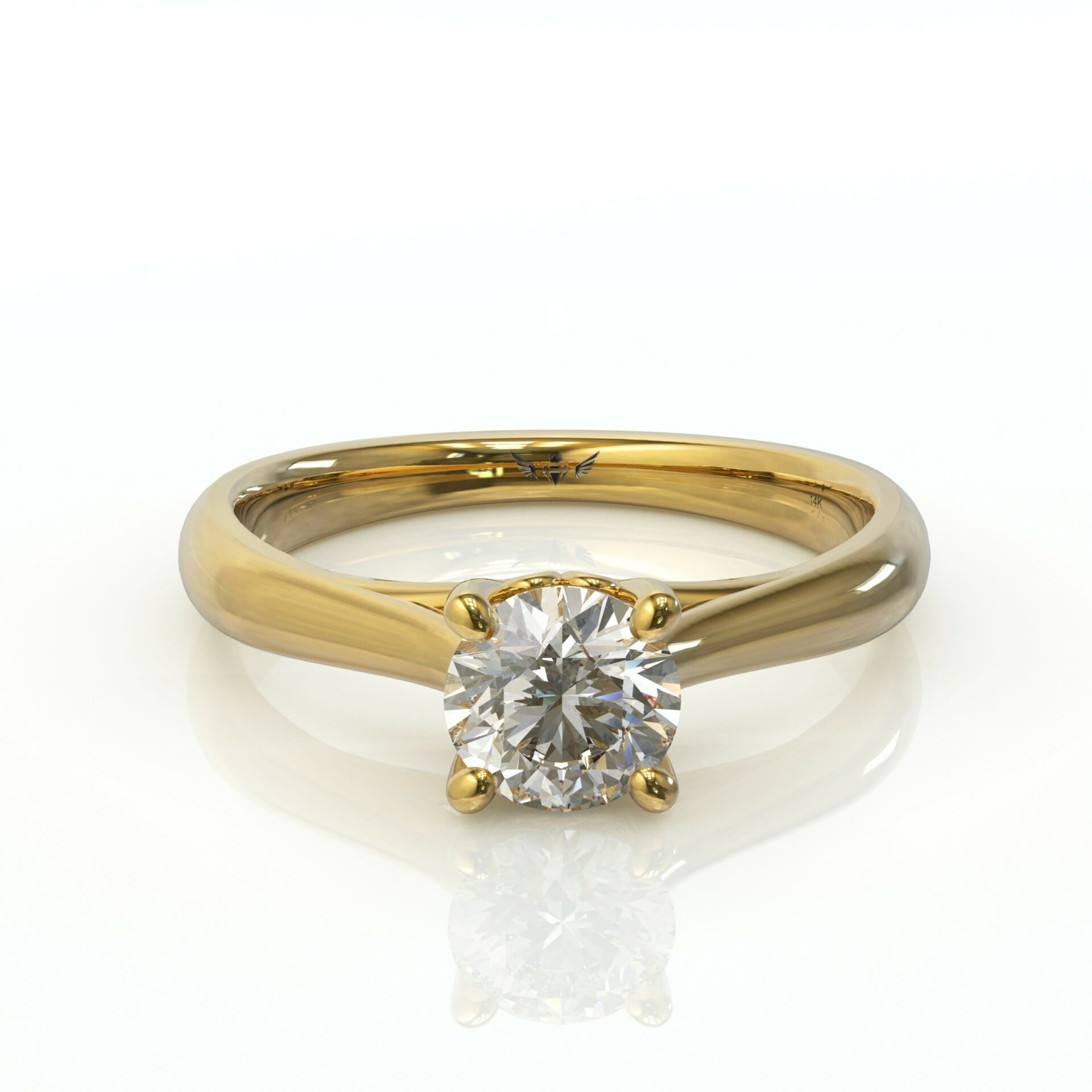 טבעת סוליטר יהלום עגול מיוחד דגם: עדי