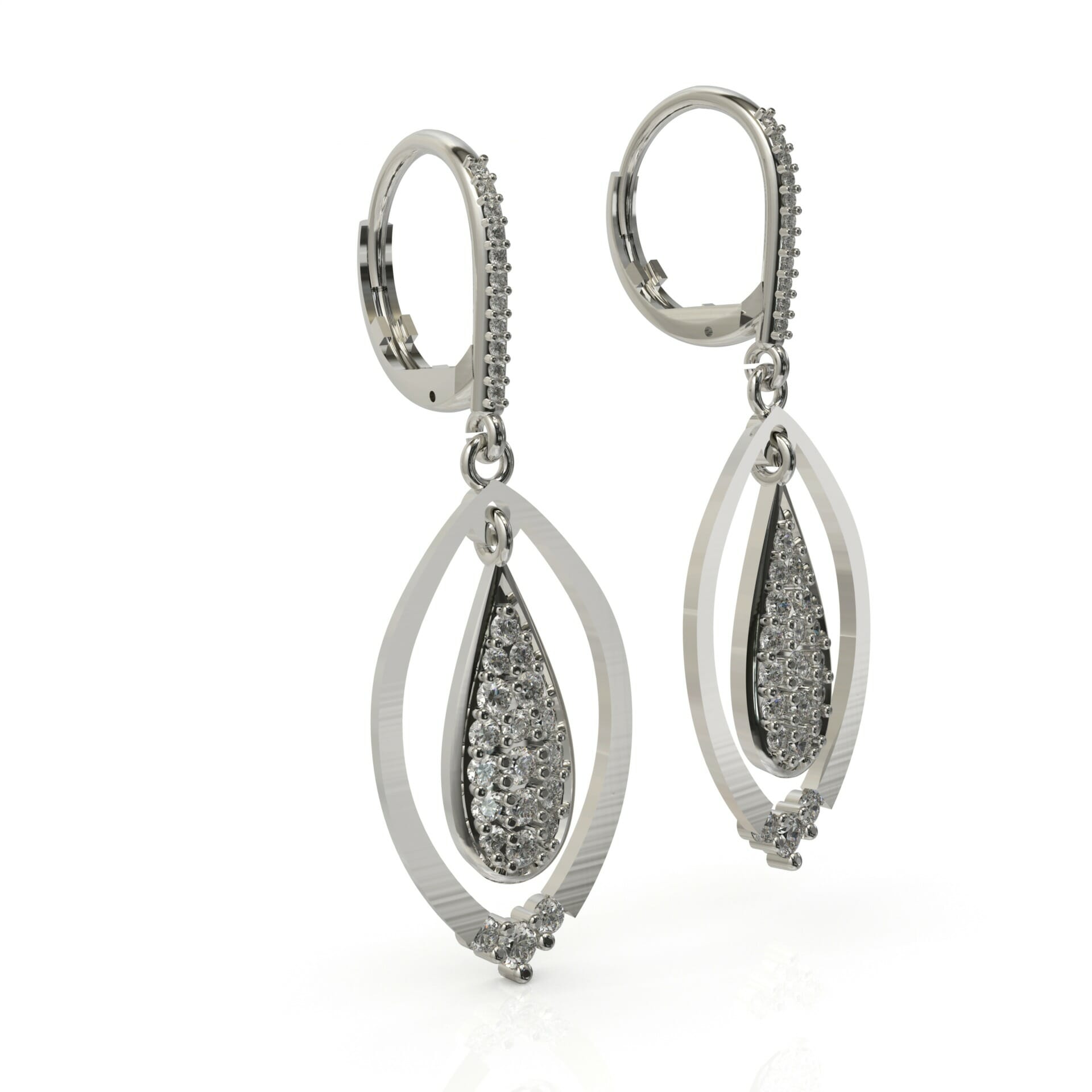 עגילי טיפה תלויה בעיצוב מיוחד דגם: Amber