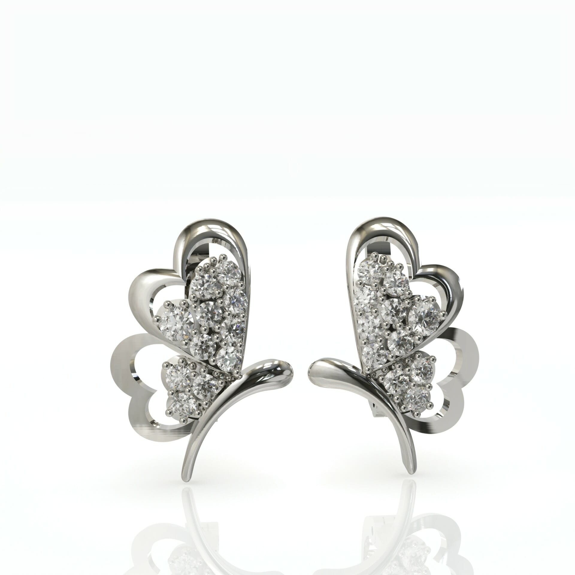 עגילי זהב ויהלומים בעיצוב פרפר דגם: Madilyn