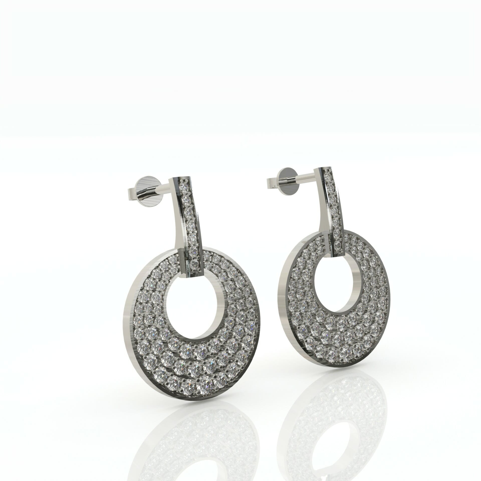 עגילי עיגול יהלומים מיוחדים דגם: Bianca