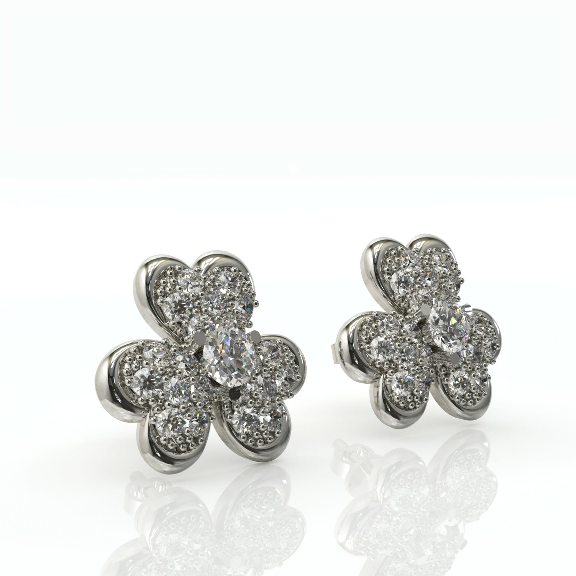 עגילי לנערות וילדות פרח יהלומים דגם: Lola