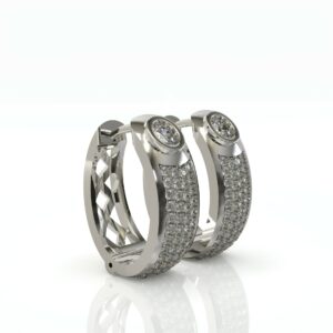 עגילי חישוק יהלומים נוצצים דגם: Alexandria