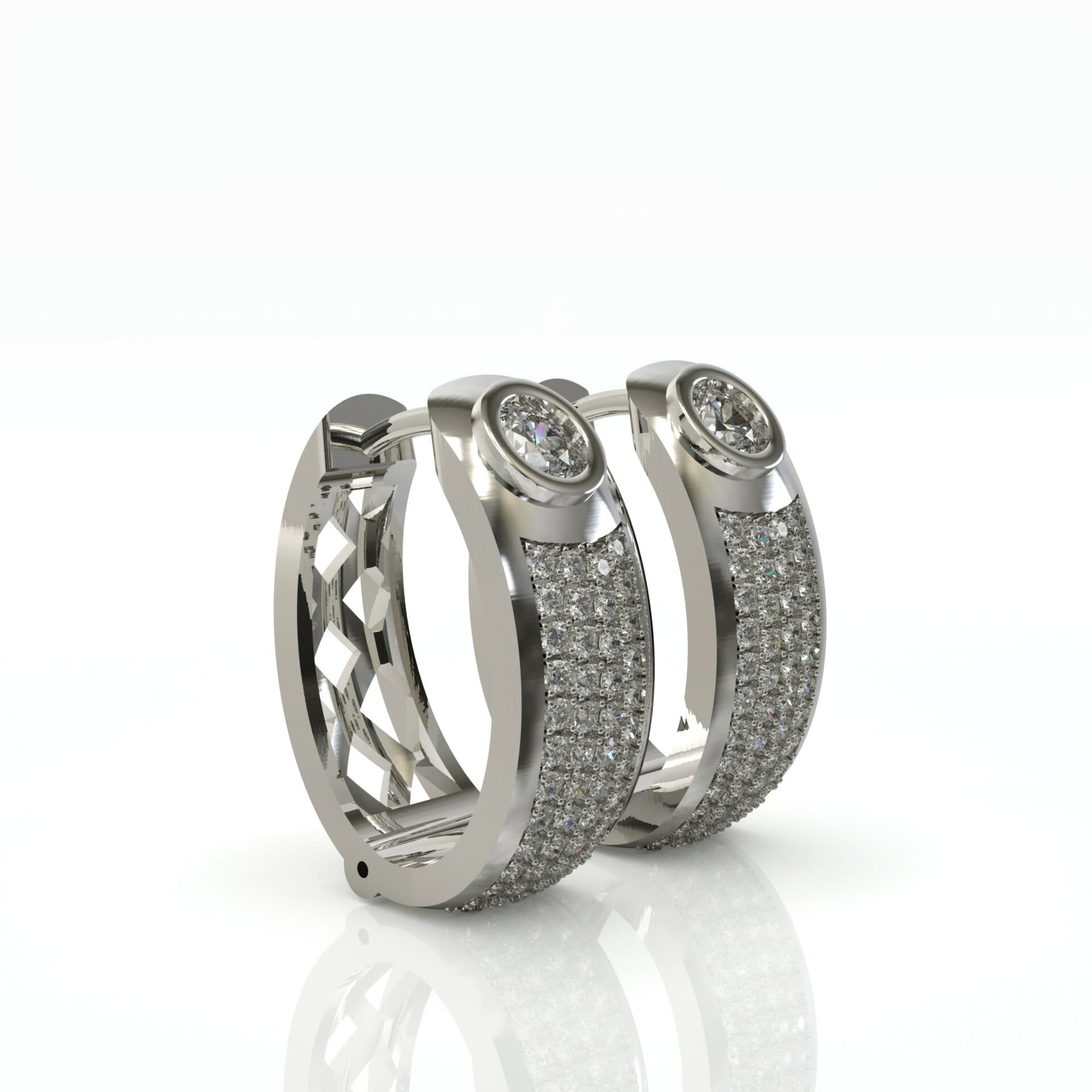 עגילי חישוק יהלומים נוצצים דגם: Alexandria