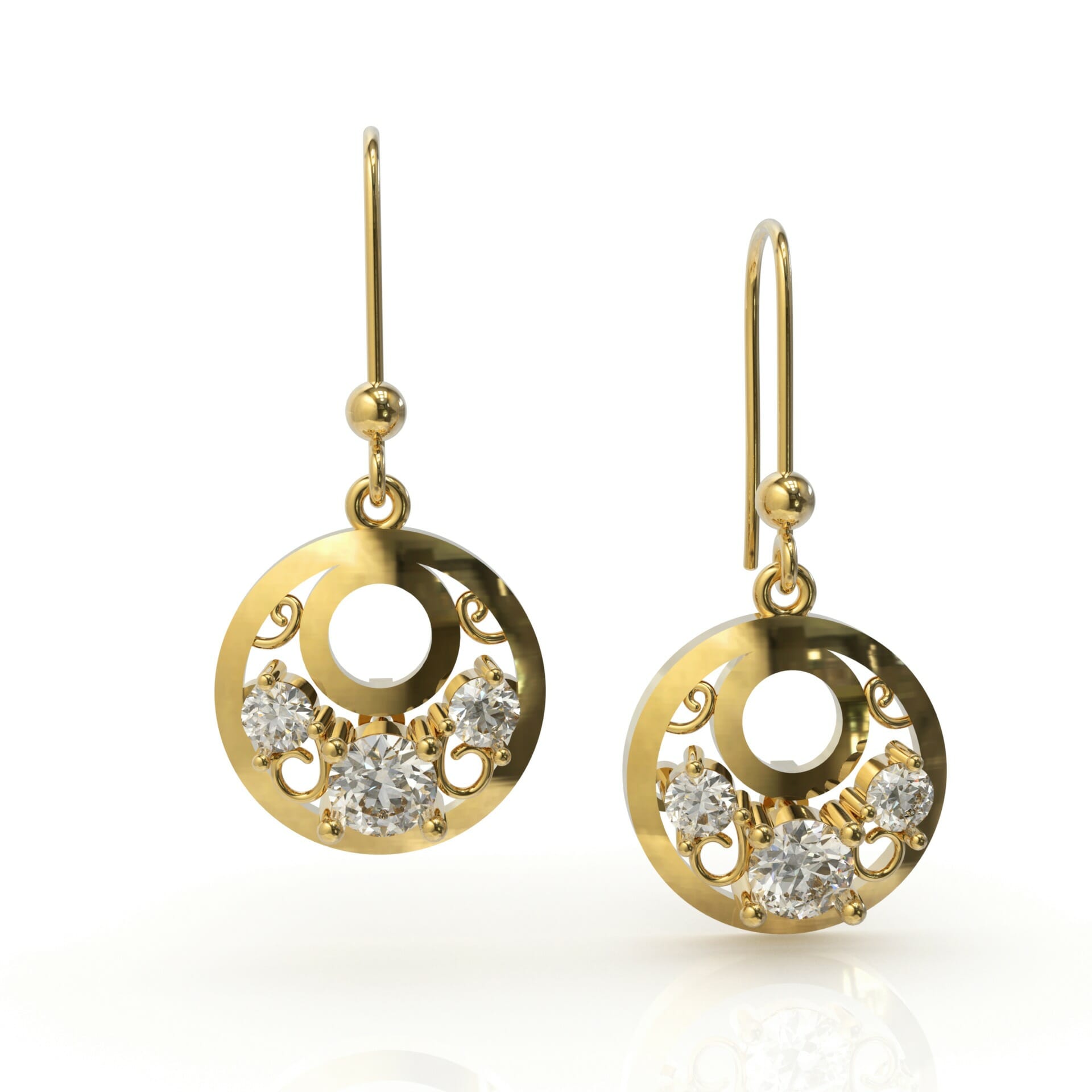 עגיל תלוי ירח וכוכבים דגם: Kimber