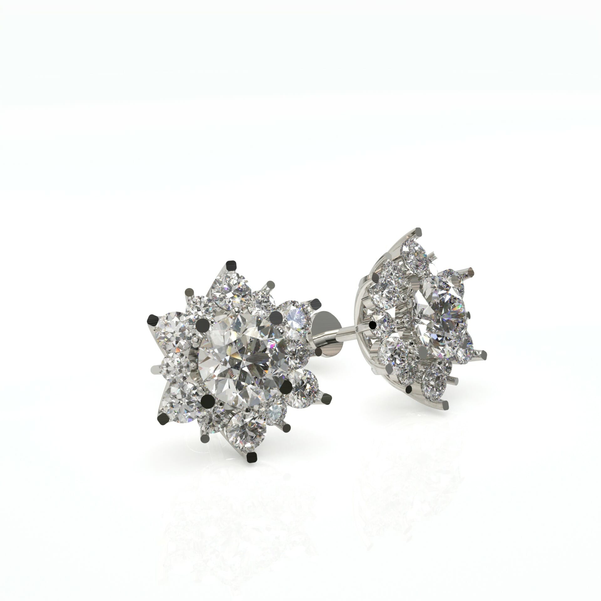 עגילי כוכב יהלומים יוקרתיים דגם: Jennifer