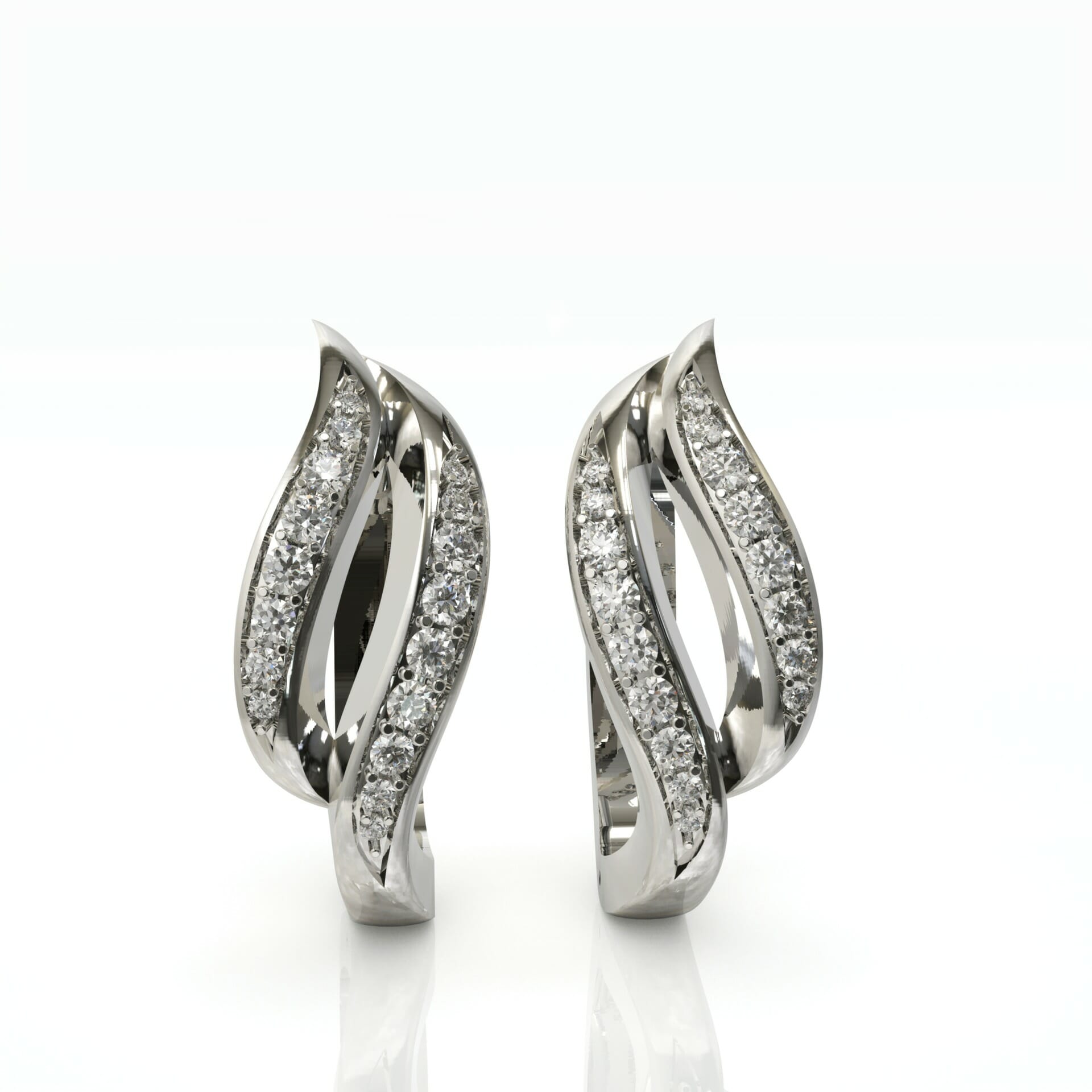 עגילי קליפס אלגנטיות ויהלומים טבעיים דגם: Veronica