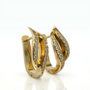 עגילי קליפס אלגנטיות ויהלומים טבעיים דגם: Veronica