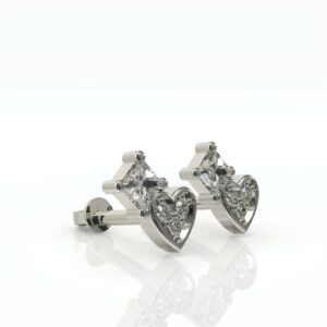 עגילים לחור שני משובצים יהלומים דגם: Camilla