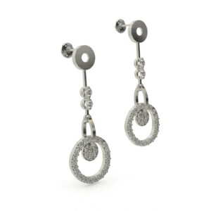 עגילי חישוק תלויים משובצים יהלומים דגם: Jemma