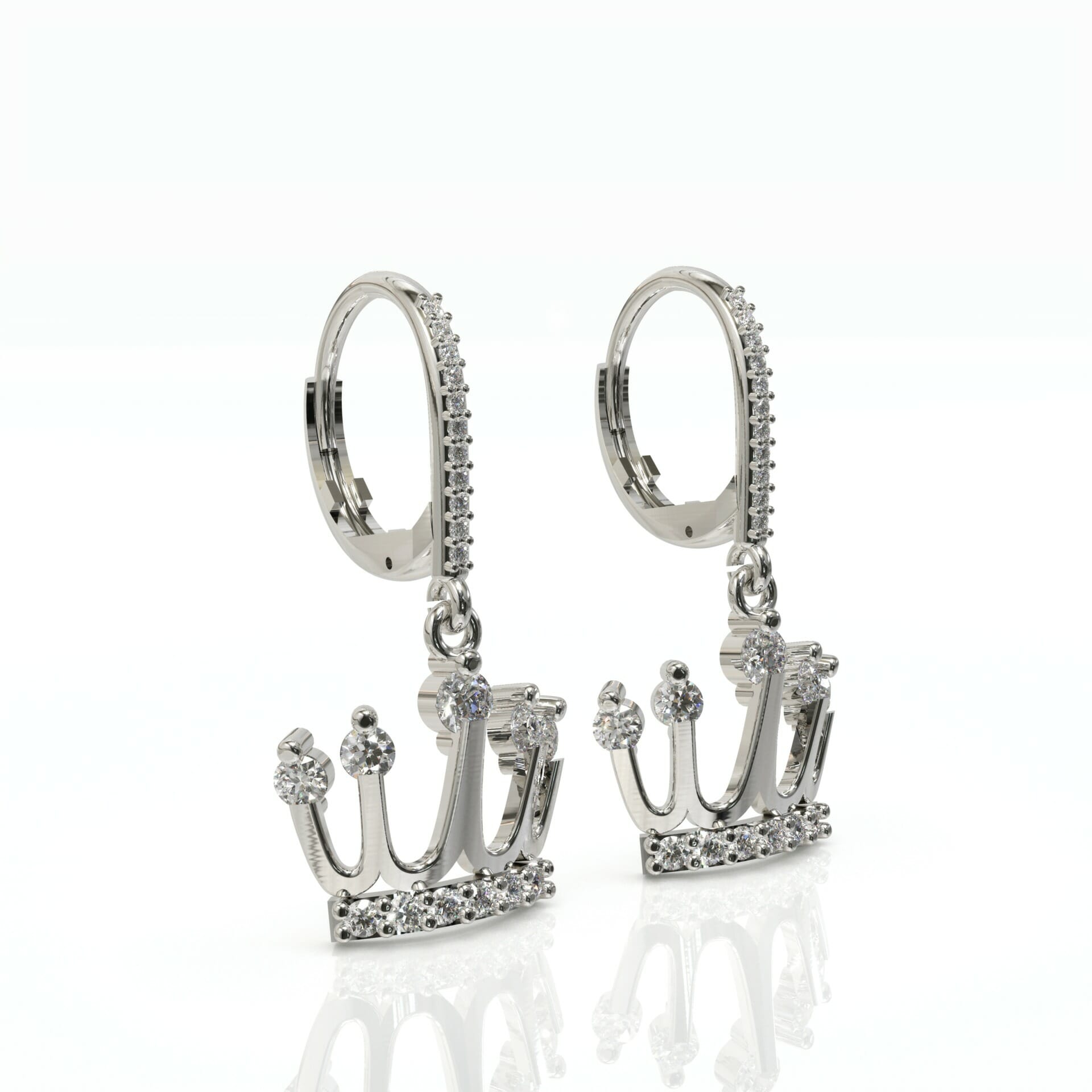 עגילי כתר יהלומים דגם: Makayla