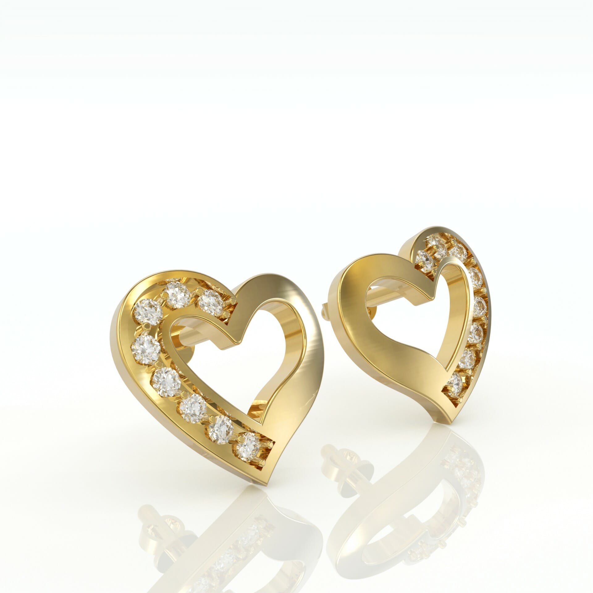 עגילי לב עדינות לנערות וילדות דגם: Kali