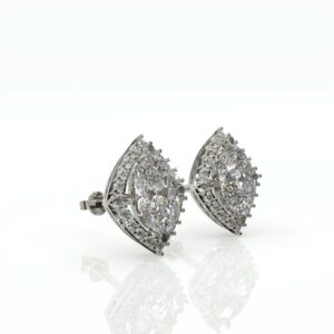 עגילי יהלומים לבנים צמודים דגם: April