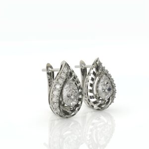 עגילי קליפס משובצים יהלומי טיפה דגם: Mira