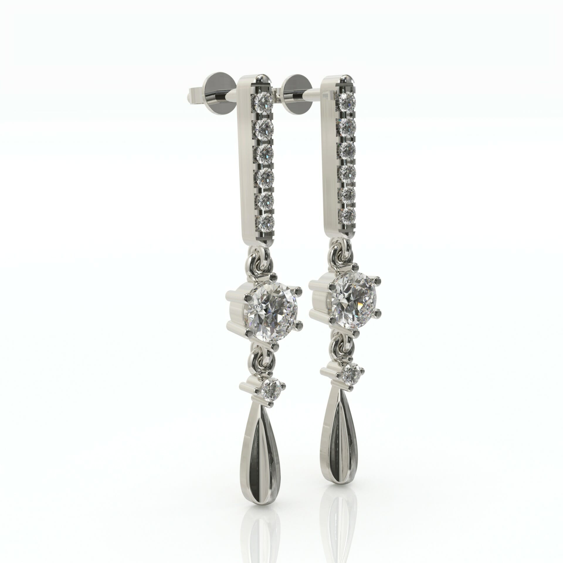 עגילי כלה מוט יהלומים דגם: Maggie