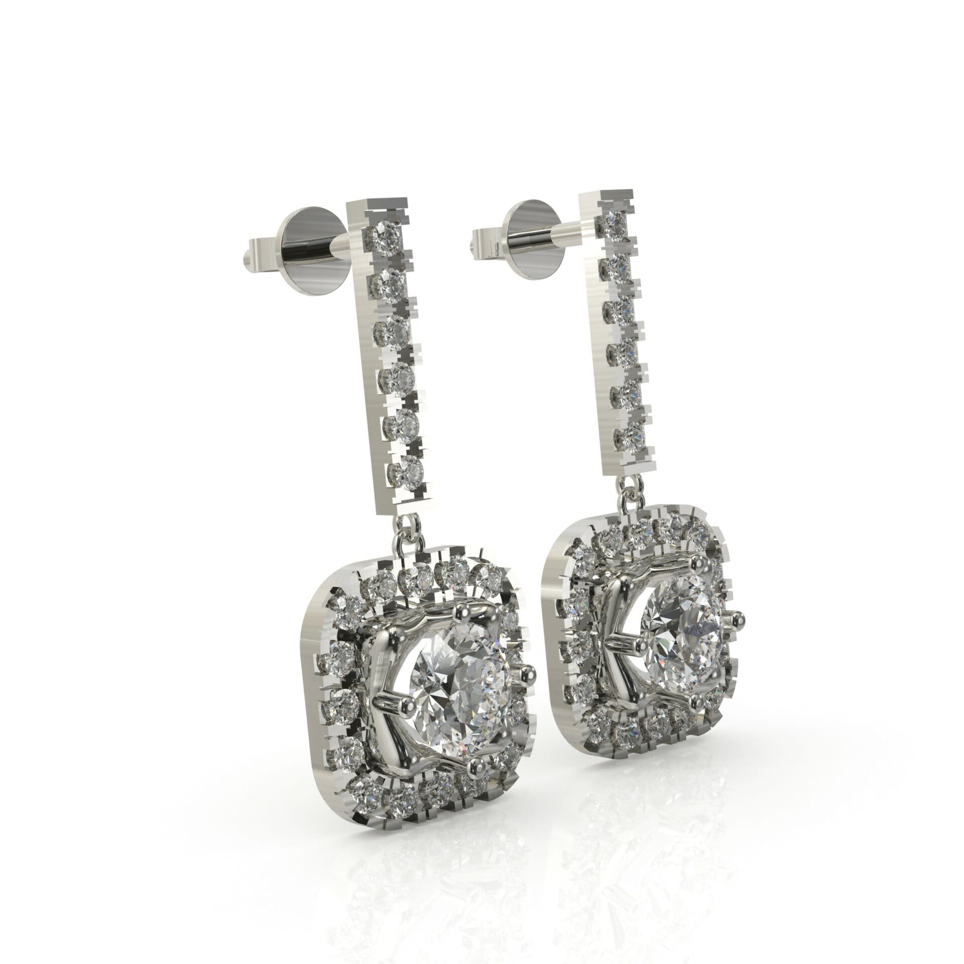 עגילי יהלומים בשיבוץ היילו דגם: Michaela