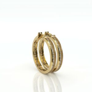 עגילי חישוק משובצות יהלומי פרינסס דגם: Julianna