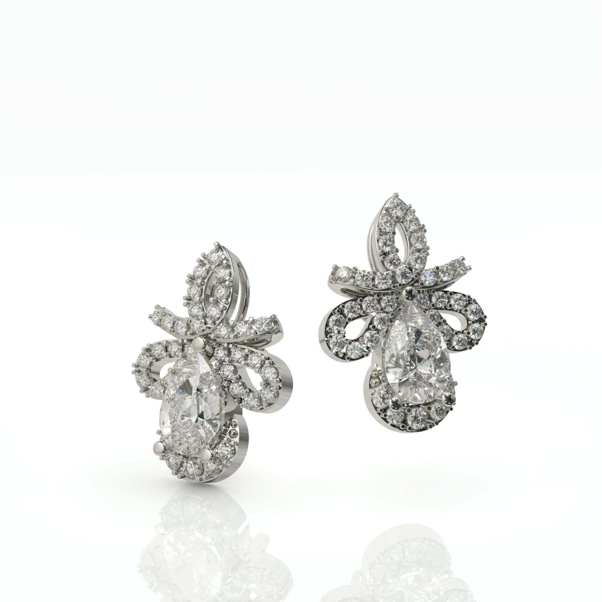 עגילים צמודים פפיון יהלומים דגם: Kate