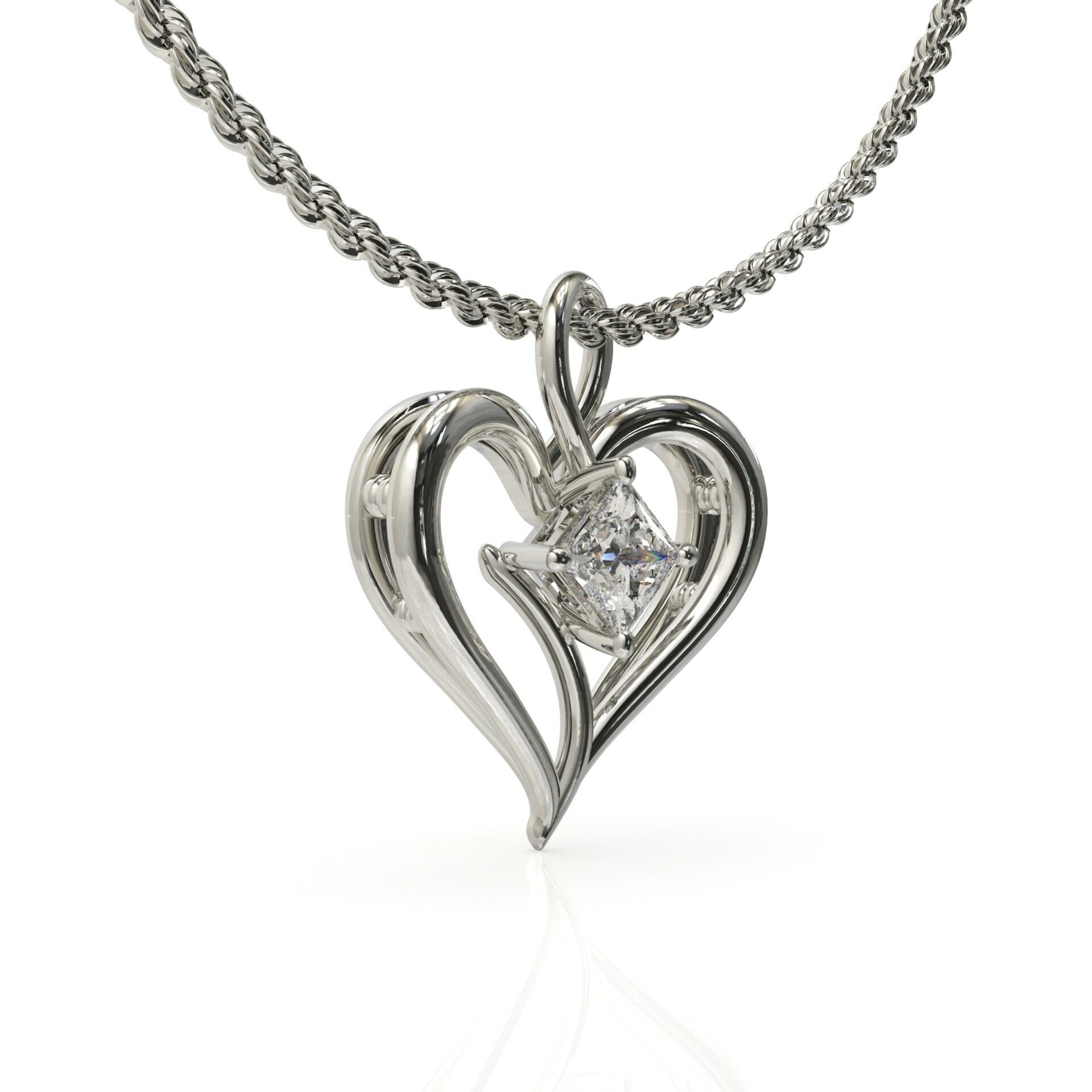 שרשרת יהלום לב פרינסס יוקרתי דגם: Paris