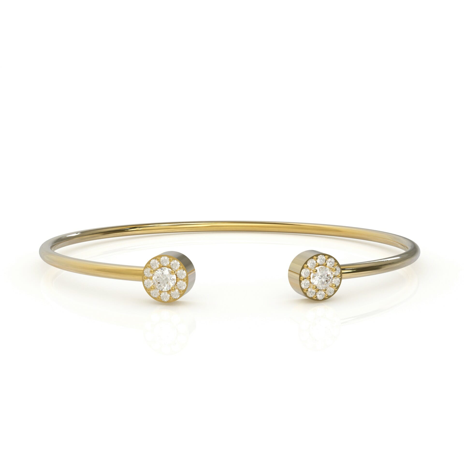 צמיד יהלומים בנגל קשיח - דגם: Daisy