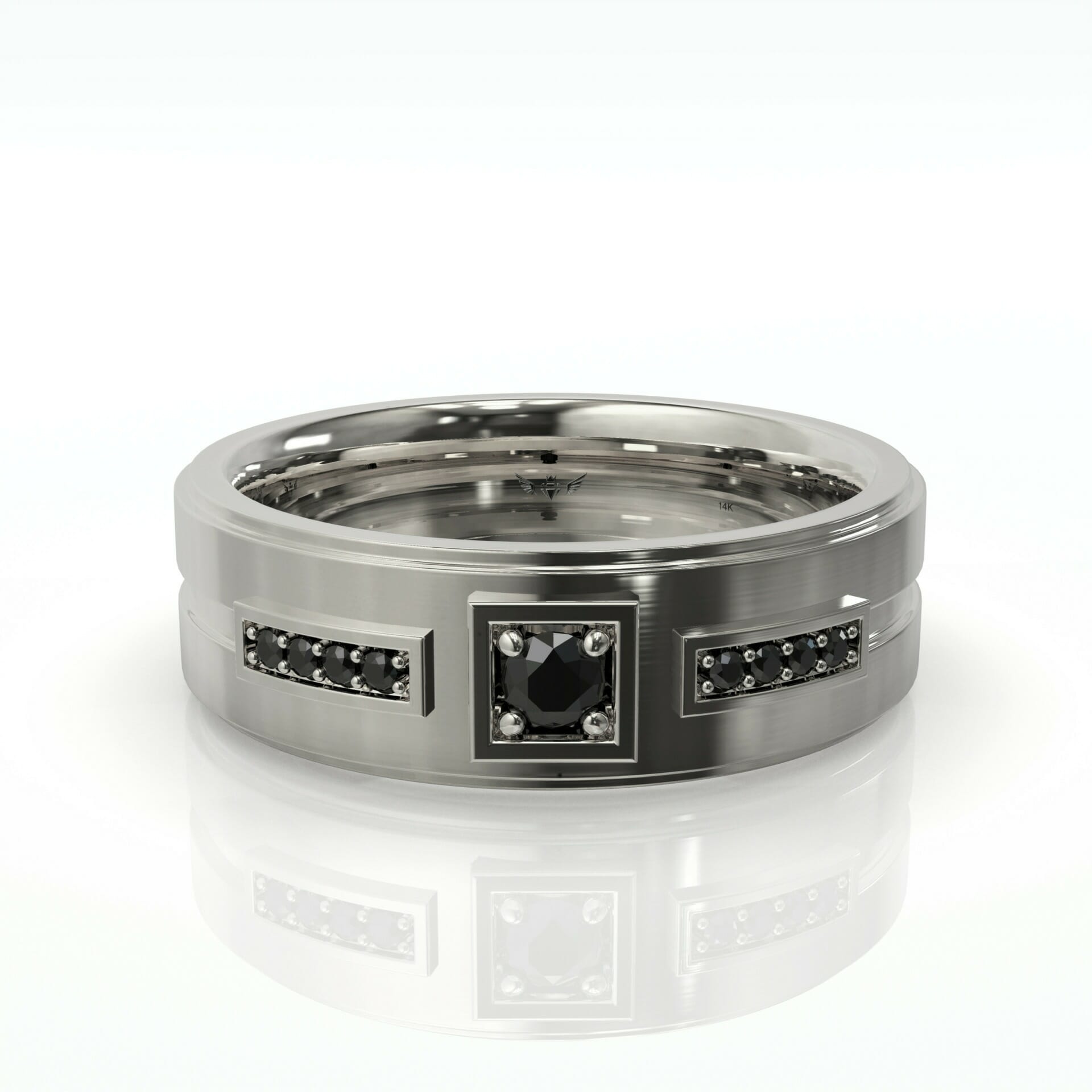טבעת לגבר יהלומים שחורים דגם: Nicholas