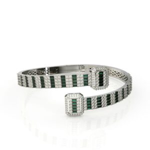 צמיד יהלומים ואבני חן אמרלד - דגם: Star