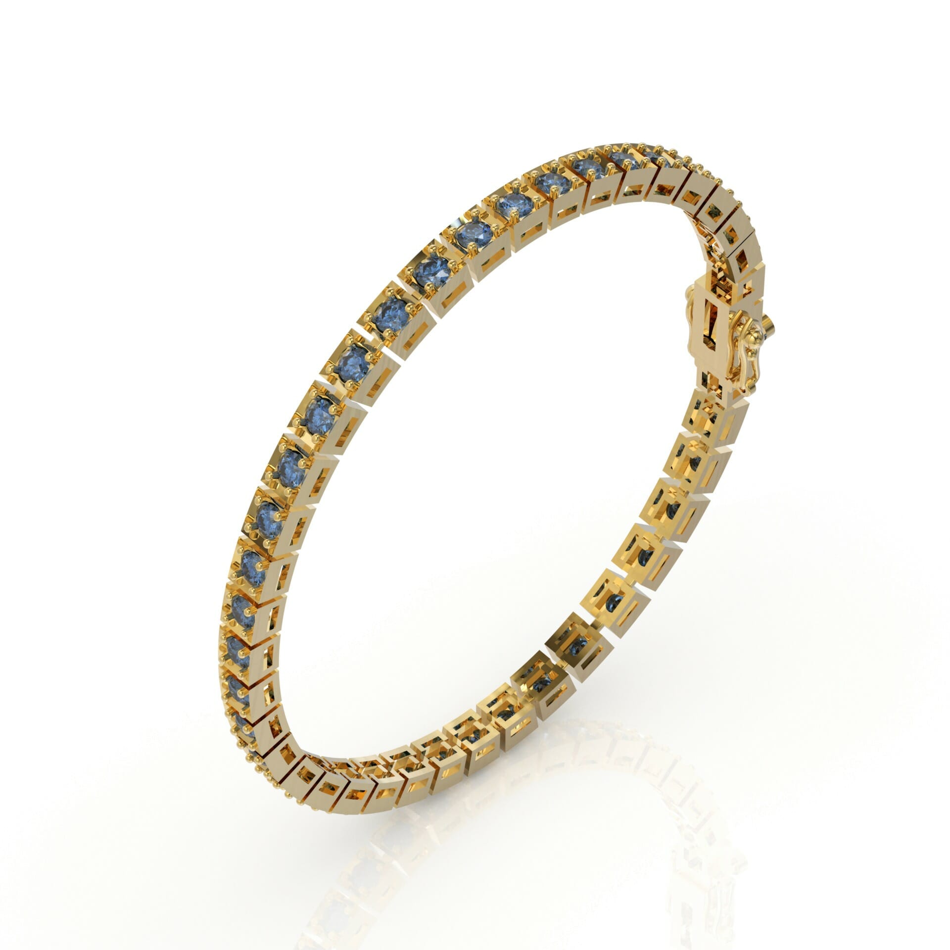 צמיד יוקרתי אבני חן ספיר - דגם: מילאן