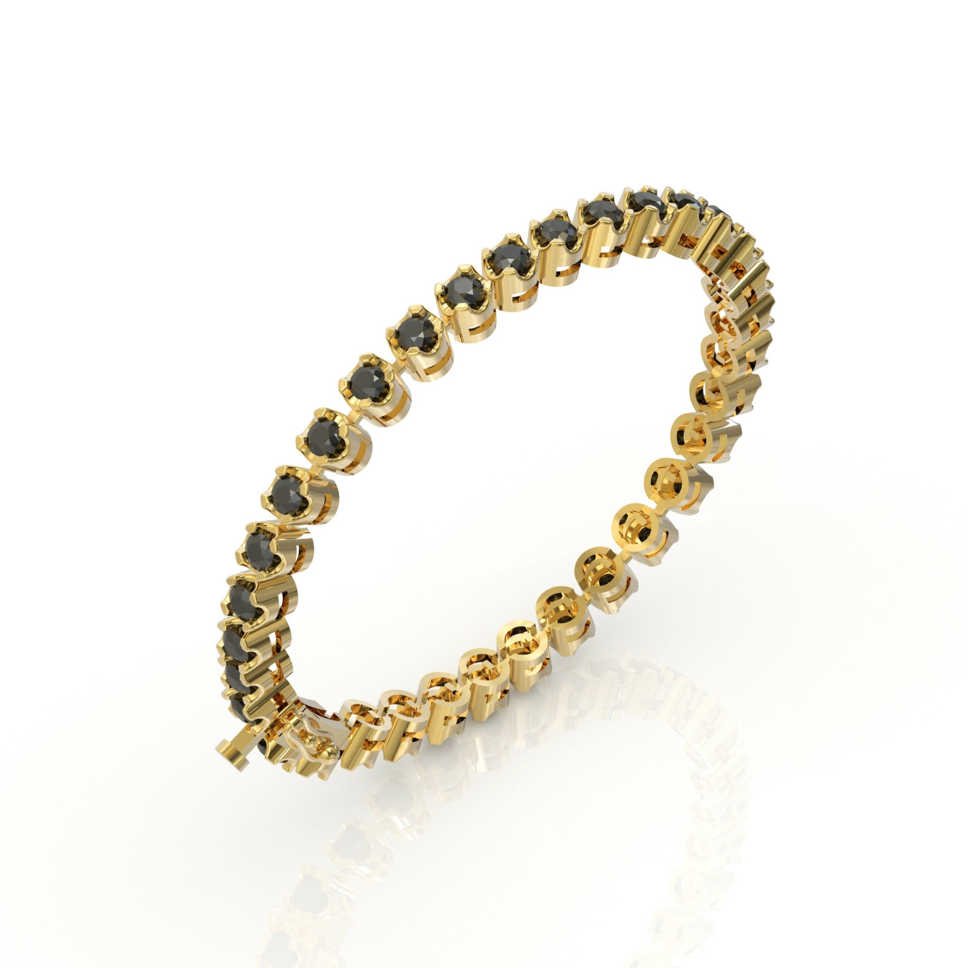 צמיד טניס פיירו מילאנו יהלומים שחורים - דגם: לילי